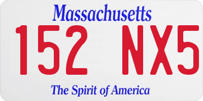 MA license plate 152NX5