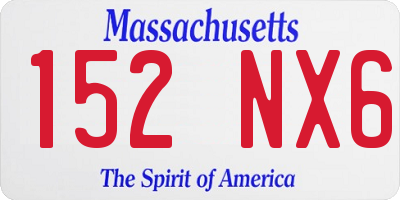 MA license plate 152NX6