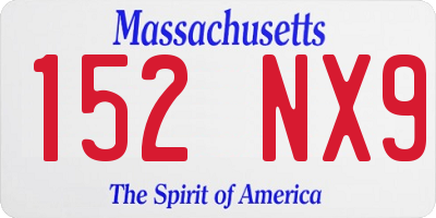 MA license plate 152NX9