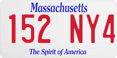 MA license plate 152NY4