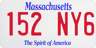 MA license plate 152NY6