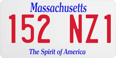 MA license plate 152NZ1
