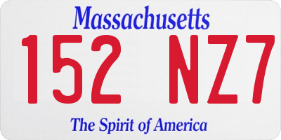 MA license plate 152NZ7