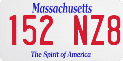 MA license plate 152NZ8