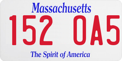 MA license plate 152OA5