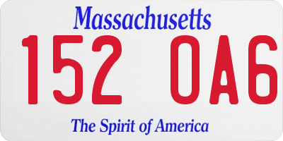 MA license plate 152OA6