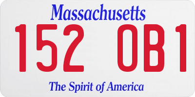 MA license plate 152OB1