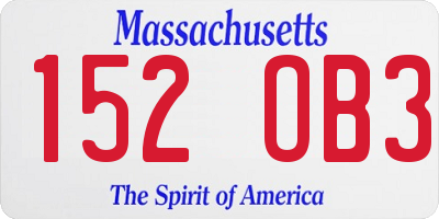 MA license plate 152OB3