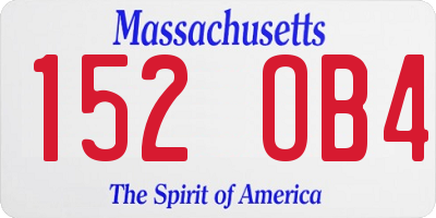 MA license plate 152OB4