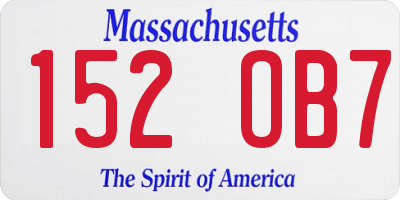 MA license plate 152OB7