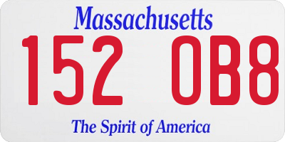 MA license plate 152OB8
