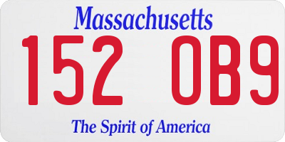 MA license plate 152OB9