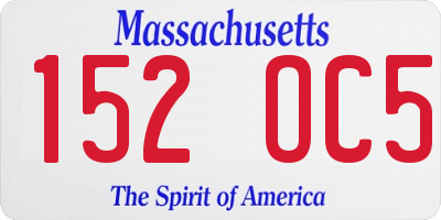 MA license plate 152OC5