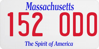 MA license plate 152OD0