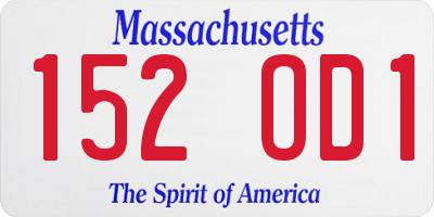 MA license plate 152OD1