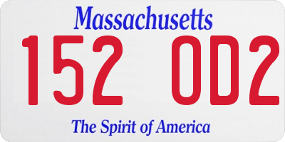 MA license plate 152OD2