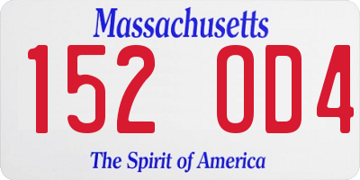 MA license plate 152OD4