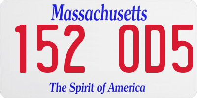 MA license plate 152OD5
