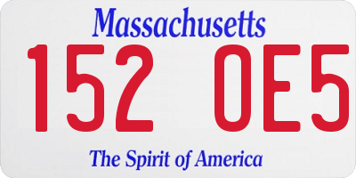 MA license plate 152OE5