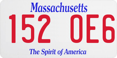 MA license plate 152OE6
