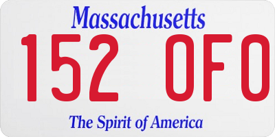 MA license plate 152OF0