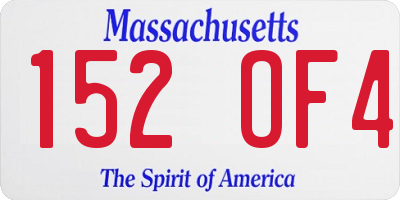 MA license plate 152OF4
