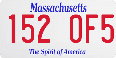 MA license plate 152OF5