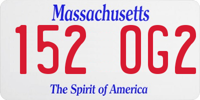 MA license plate 152OG2