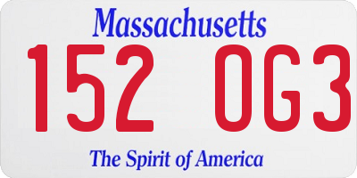 MA license plate 152OG3