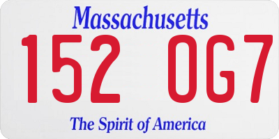 MA license plate 152OG7