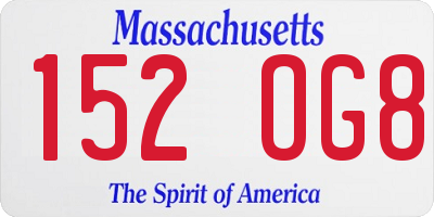 MA license plate 152OG8