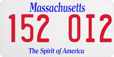 MA license plate 152OI2