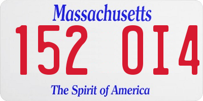 MA license plate 152OI4