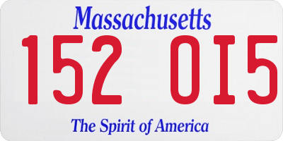 MA license plate 152OI5