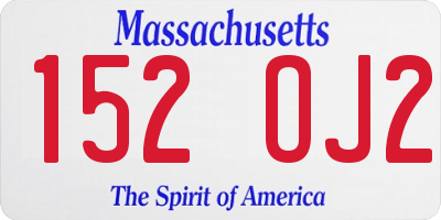 MA license plate 152OJ2