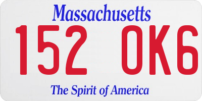 MA license plate 152OK6