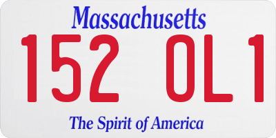 MA license plate 152OL1