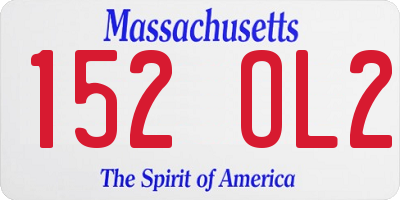 MA license plate 152OL2
