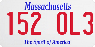 MA license plate 152OL3