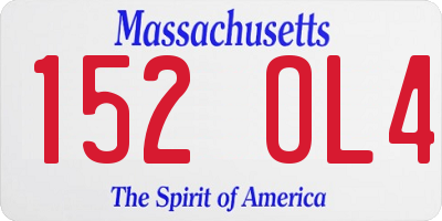 MA license plate 152OL4