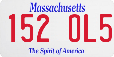 MA license plate 152OL5
