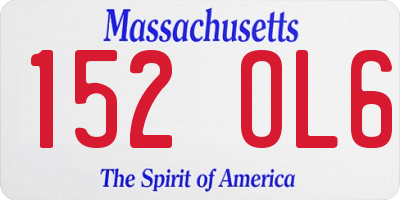 MA license plate 152OL6