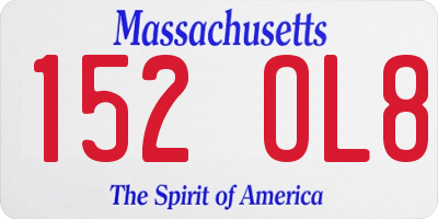 MA license plate 152OL8