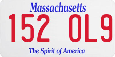 MA license plate 152OL9