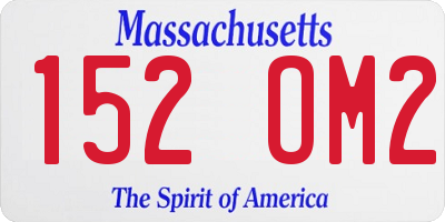 MA license plate 152OM2