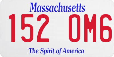 MA license plate 152OM6