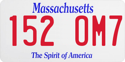 MA license plate 152OM7