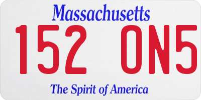 MA license plate 152ON5