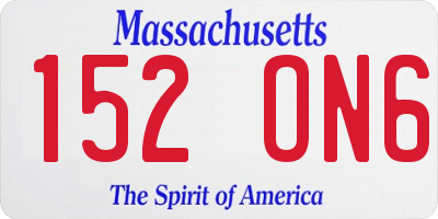 MA license plate 152ON6