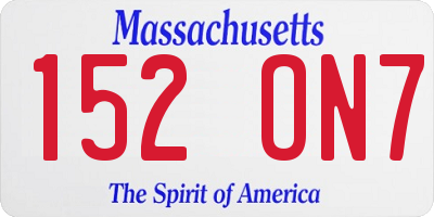 MA license plate 152ON7